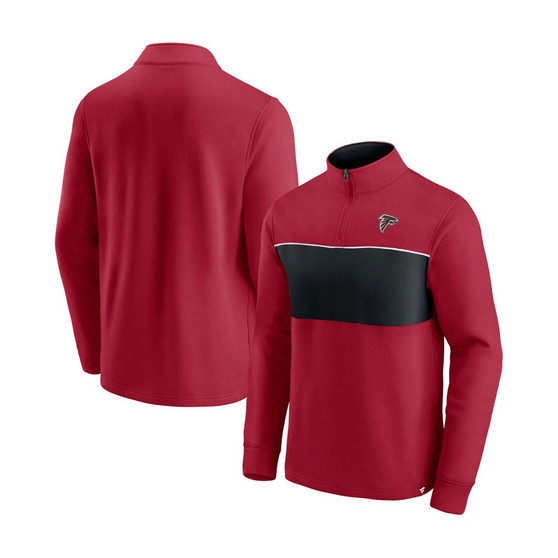 Men's Red and Black Atlanta Falcons Block Party Quarter-Zip Jacket