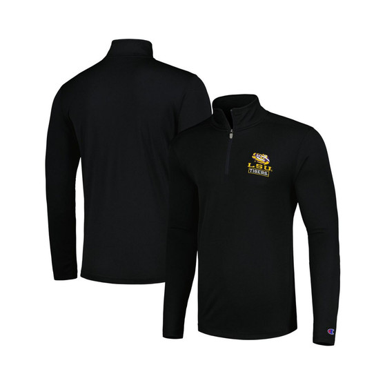 Men's Black LSU Tigers Textured Quarter-Zip Jacket