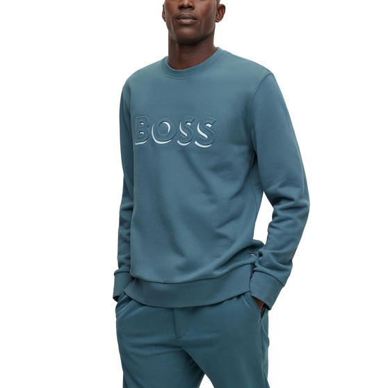 Men's Embossed and Printed Logo Cotton Sweatshirt