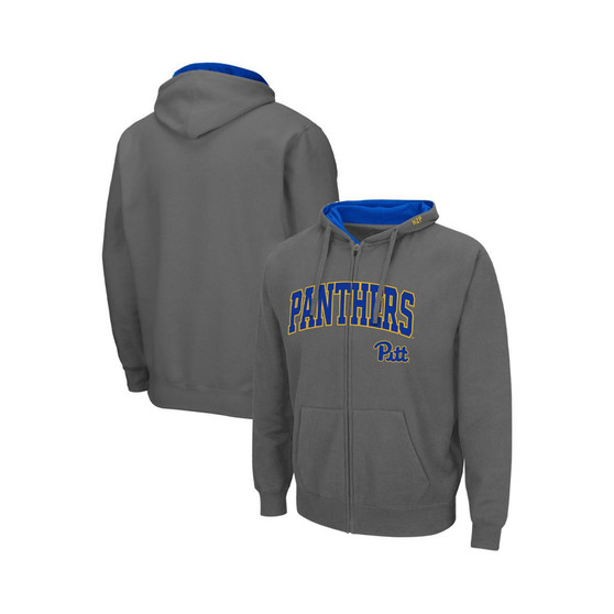 Men's Charcoal Pitt Panthers Arch & Team Logo 3.0 Full-Zip Hoodie