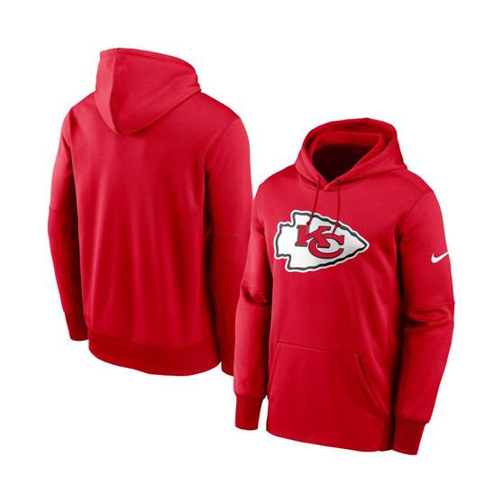 Men's Red Kansas City Chiefs Fan Gear Primary Logo Therma Performance Pullover Hoodie