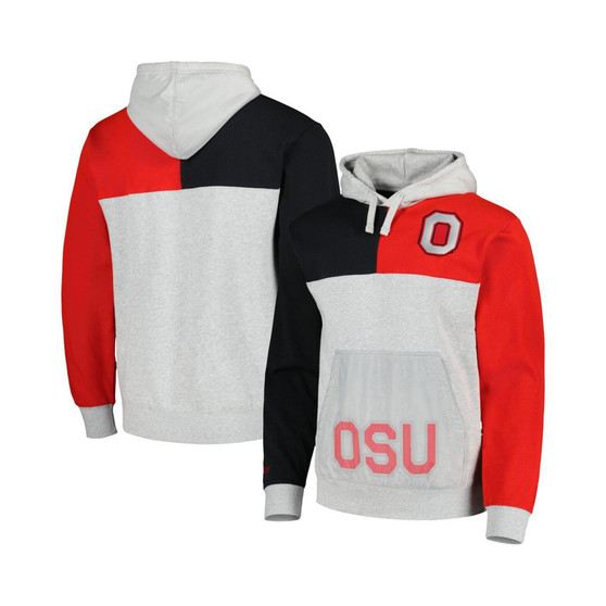 Men's Heather Gray Ohio State Buckeyes Tie-Breaker Pullover Hoodie