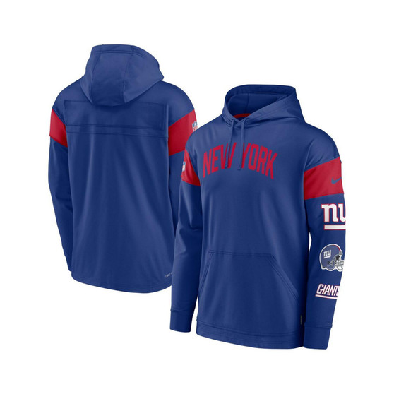 Men's Royal New York Giants Sideline Athletic Arch Jersey Performance Pullover Hoodie