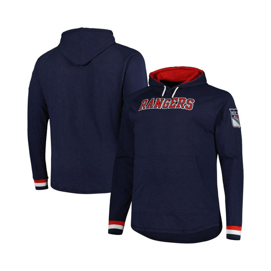 Men's Navy New York Rangers Big and Tall Legendary Raglan Pullover Hoodie