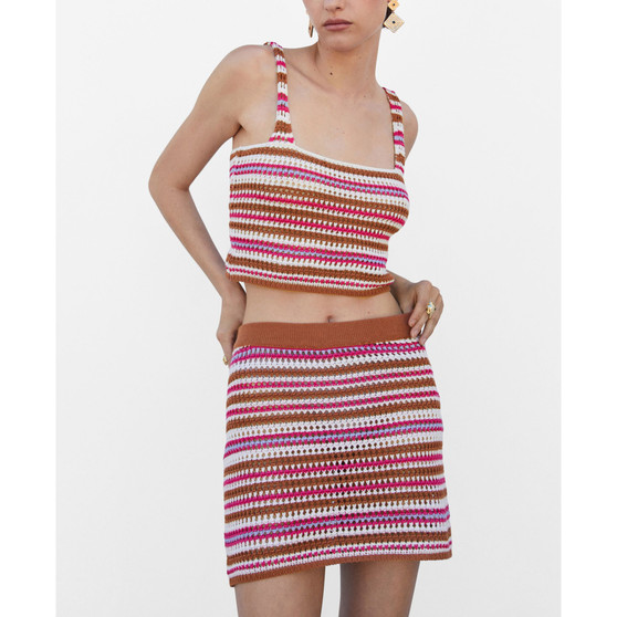 Women's Striped Knit Mini Skirt