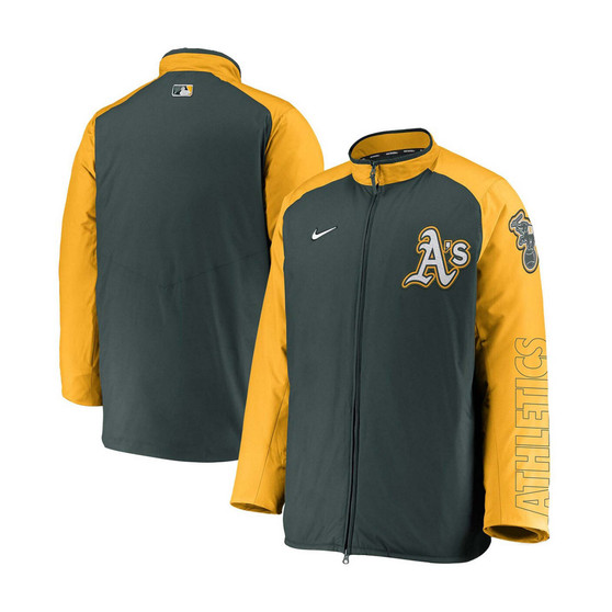 Men's Green Oakland Athletics Authentic Collection Dugout Full-Zip Jacket