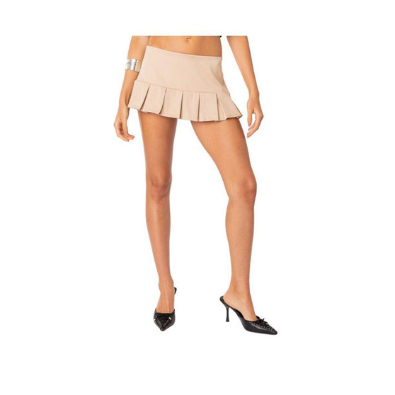 Women's Pleated Hem Mini Skirt