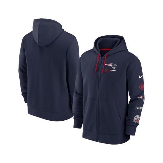 Men's Navy, Red New England Patriots Surrey Full-Zip Hoodie