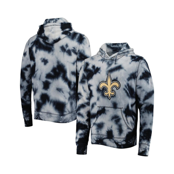 Men's Black New Orleans Saints Team Tie-Dye Pullover Hoodie