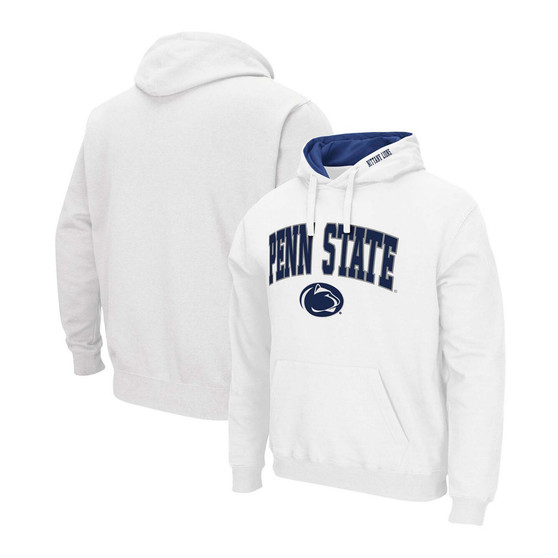Men's White Penn State Nittany Lions Arch and Logo 3.0 Pullover Hoodie