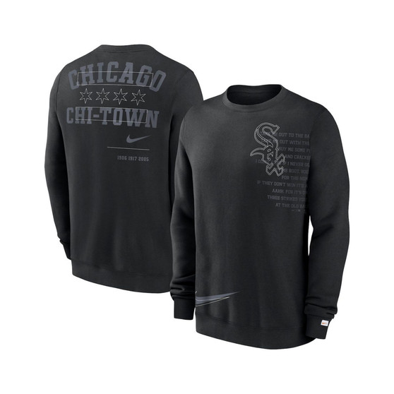 Men's Black Chicago White Sox Statement Ball Game Fleece Pullover Sweatshirt