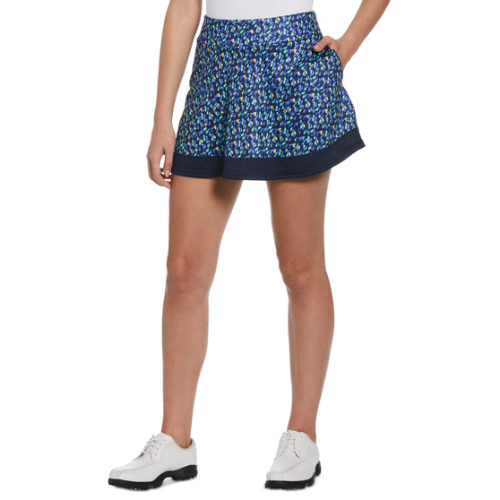 Women's Printed Mesh Hem Golf Skort