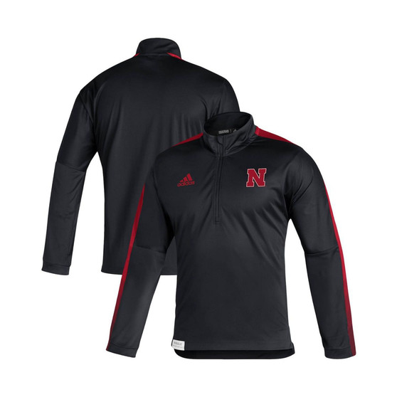 Men's Black Nebraska Huskers 2021 Sideline Quarter-Zip Jacket