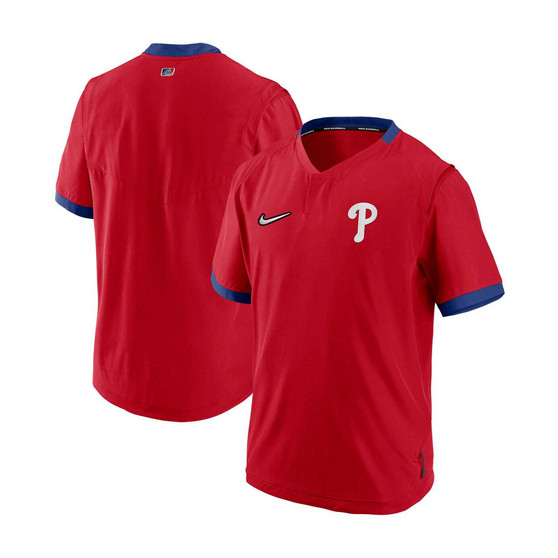 Men's Red, Royal Philadelphia Phillies Authentic Collection Short Sleeve Hot Pullover Jacket