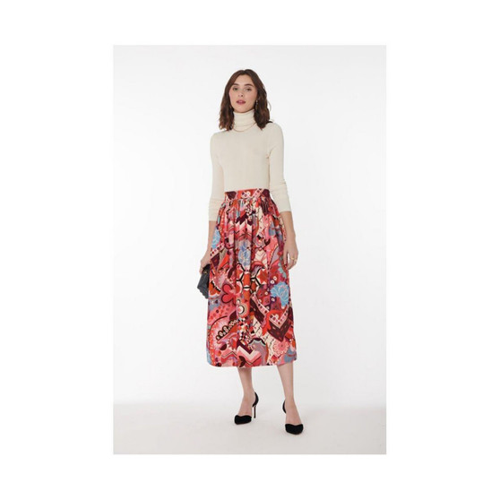 Women's Megan Skirt in Psychedelic Rose Velvet