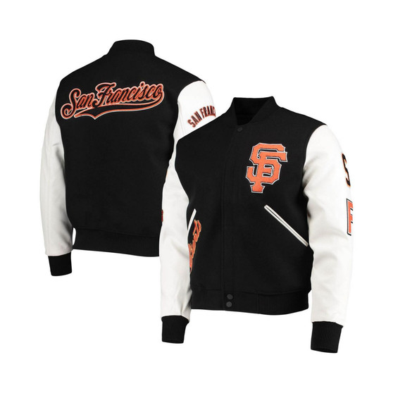 Men's Black, White San Francisco Giants Varsity Logo Full-Zip Jacket