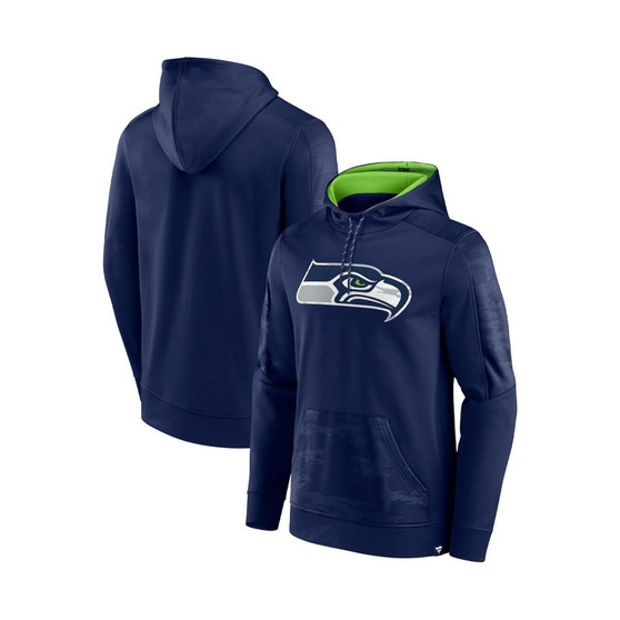 Men's Branded College Navy Seattle Seahawks On The Ball Pullover Hoodie