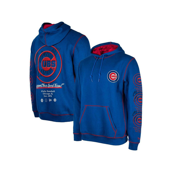 Men's Royal Chicago Cubs Team Split Pullover Hoodie