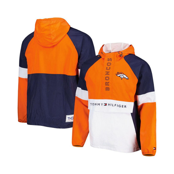 Men's Orange Denver Broncos Quarter-Zip Pullover Hoodie