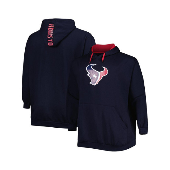 Men's Navy Houston Texans Big and Tall Logo Pullover Hoodie