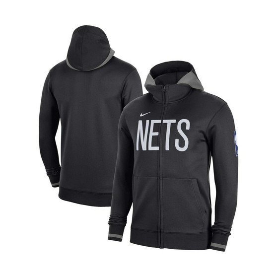 Men's Black Brooklyn Nets Authentic Showtime Performance Full-Zip Hoodie