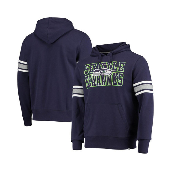 Men's College Navy Seattle Seahawks Double Block Pullover Hoodie