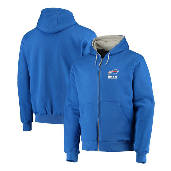Men's Royal Buffalo Bills Craftsman Thermal Lined Full-Zip Hoodie
