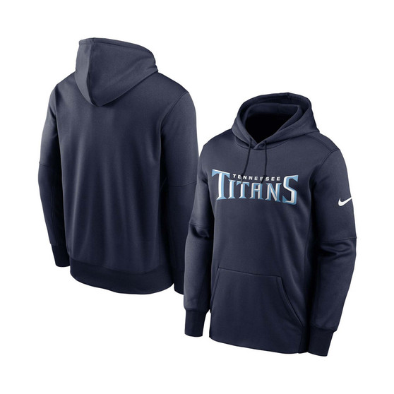 Men's Navy Tennessee Titans Fan Gear Wordmark Performance Pullover Hoodie