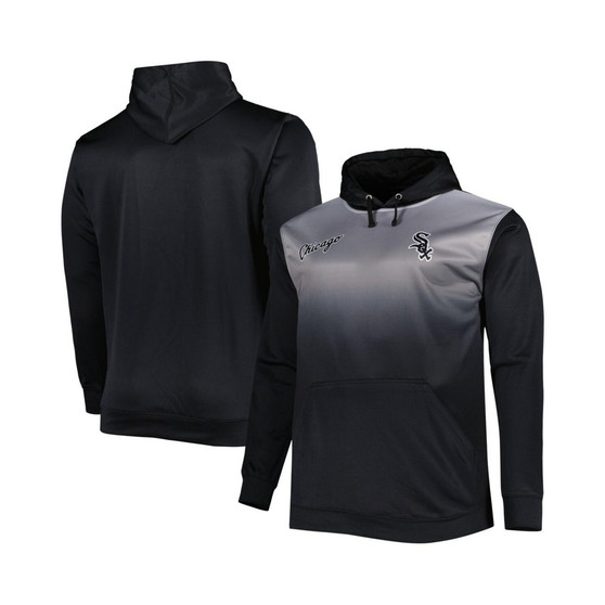 Men's Black Chicago White Sox Fade Sublimated Fleece Big and Tall Pullover Hoodie