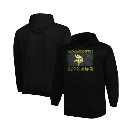 Men's Branded Black Minnesota Vikings Big and Tall Pop of Color Pullover Hoodie
