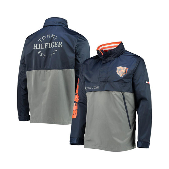 Men's Navy, Gray Chicago Bears Anorak Hoodie Quarter-Zip Jacket