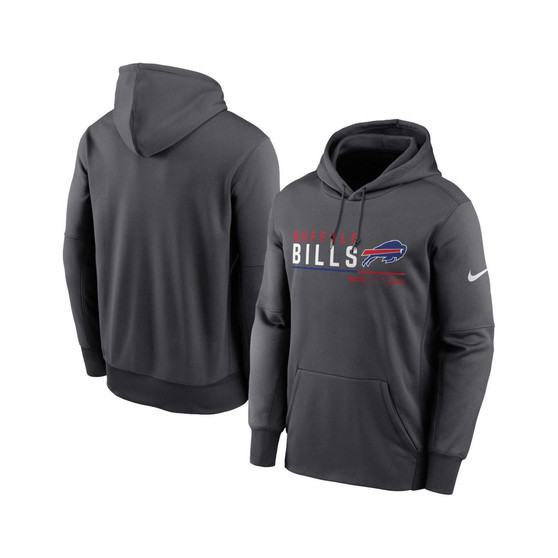 Men's Anthracite Buffalo Bills Prime Logo Name Split Pullover Hoodie