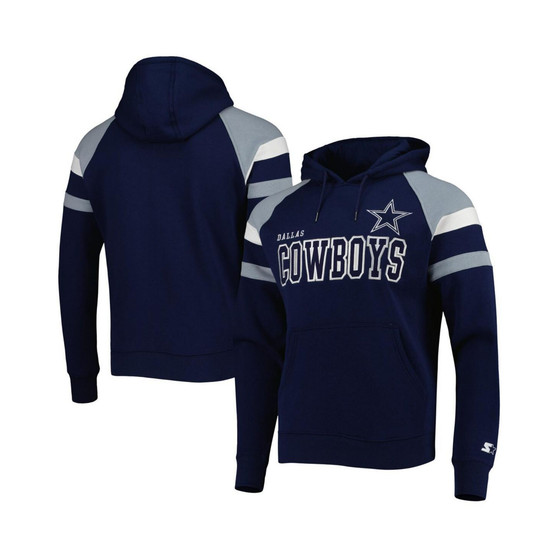 Men's Navy, Gray Dallas Cowboys Draft Fleece Raglan Pullover Hoodie