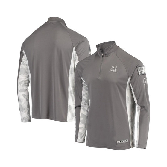 Men's Gray, Camo Arizona Wildcats OHT Military-Inspired Appreciation Swoop Quarter-Zip Jacket