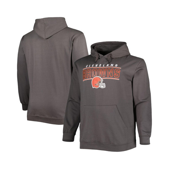 Men's Charcoal Cleveland Browns Big and Tall Logo Pullover Hoodie