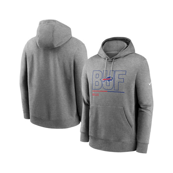 Men's Heathered Gray Buffalo Bills City Code Club Fleece Pullover Hoodie