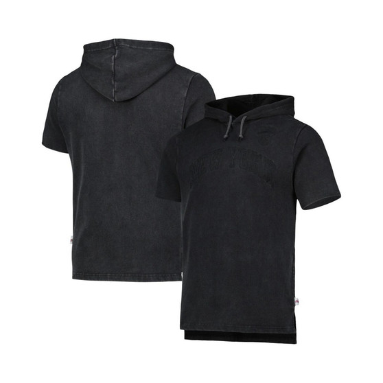 Men's Black New York Knicks Tonal Short Sleeve Pullover Hoodie