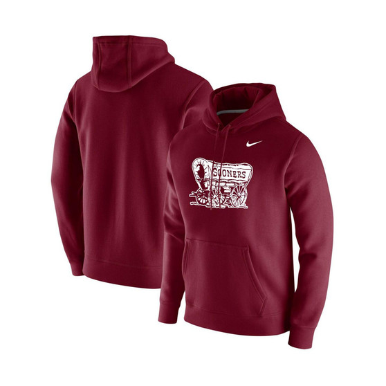 Men's Crimson Oklahoma Sooners Vintage-Like School Logo Pullover Hoodie