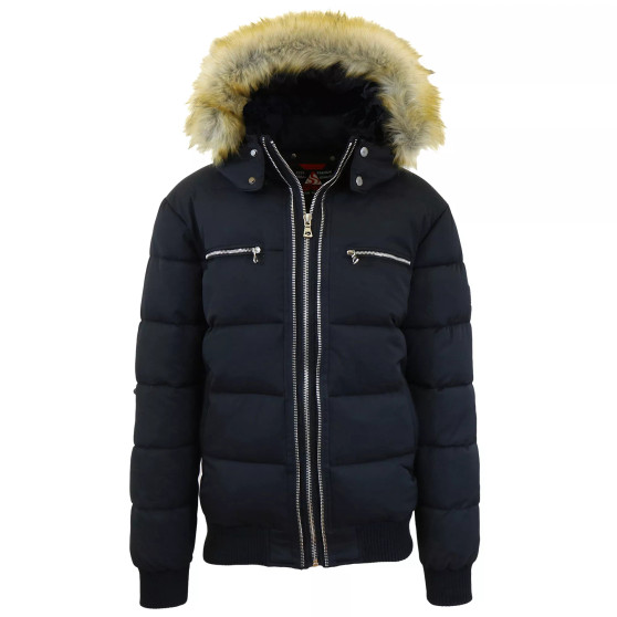 Men's Heavyweight Jacket With Detachable Faux Fur Hood