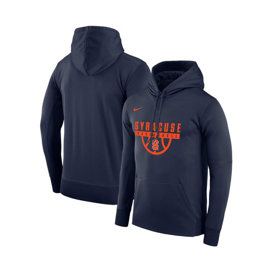 Men's Navy Syracuse Orange Basketball Drop Circuit Performance Pullover Hoodie