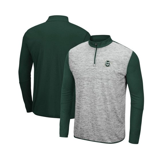 Men's Heathered Gray, Green Colorado State Rams Prospect Quarter-Zip Jacket