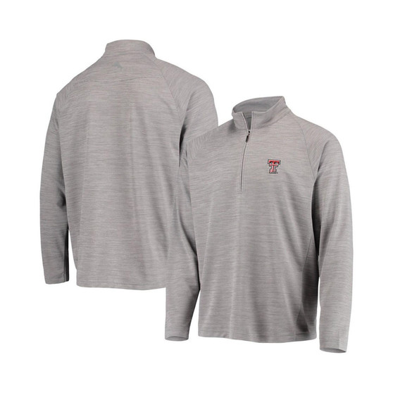 Men's Charcoal Texas Tech Red Raiders Play Action Raglan Half-Zip Jacket