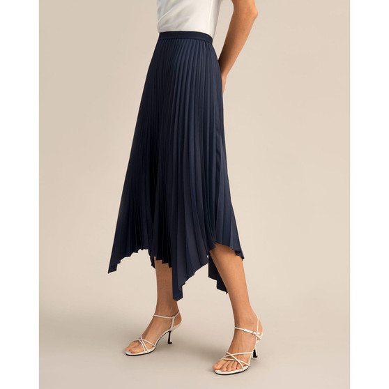 Pleated Handkerchief Silk Skirt for Women
