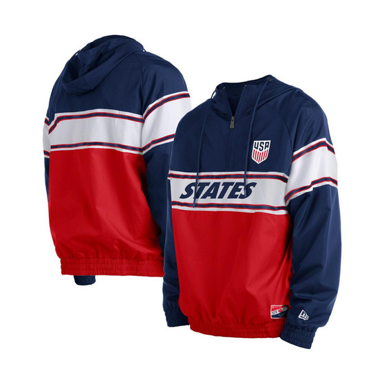 Men's Navy USMNT Throwback Raglan Quarter-Zip Hoodie