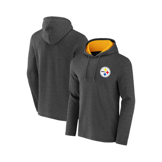 Men's NFL x Darius Rucker Collection by Heathered Charcoal Pittsburgh Steelers Waffle Knit Pullover Hoodie