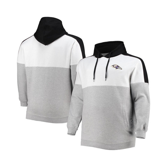 Men's Black, Heather Gray Baltimore Ravens Big and Tall Team Logo Pullover Hoodie