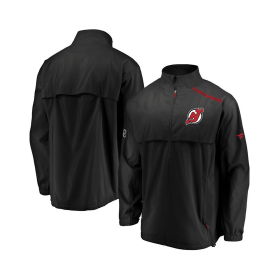 Men's Branded Black, Red New Jersey Devils Authentic Pro Rinkside Full-Zip Jacket