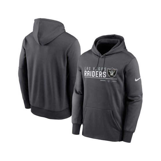 Men's Anthracite Las Vegas Raiders Prime Logo Name Split Pullover Hoodie