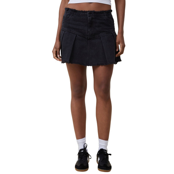 Women's Fashion Denim Pleated Mini Skirt