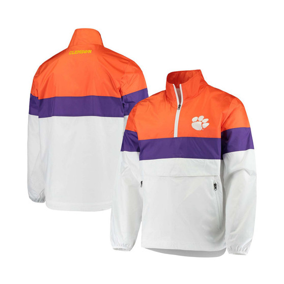 Men's White Clemson Tigers No Huddle Half-Zip Pullover Jacket